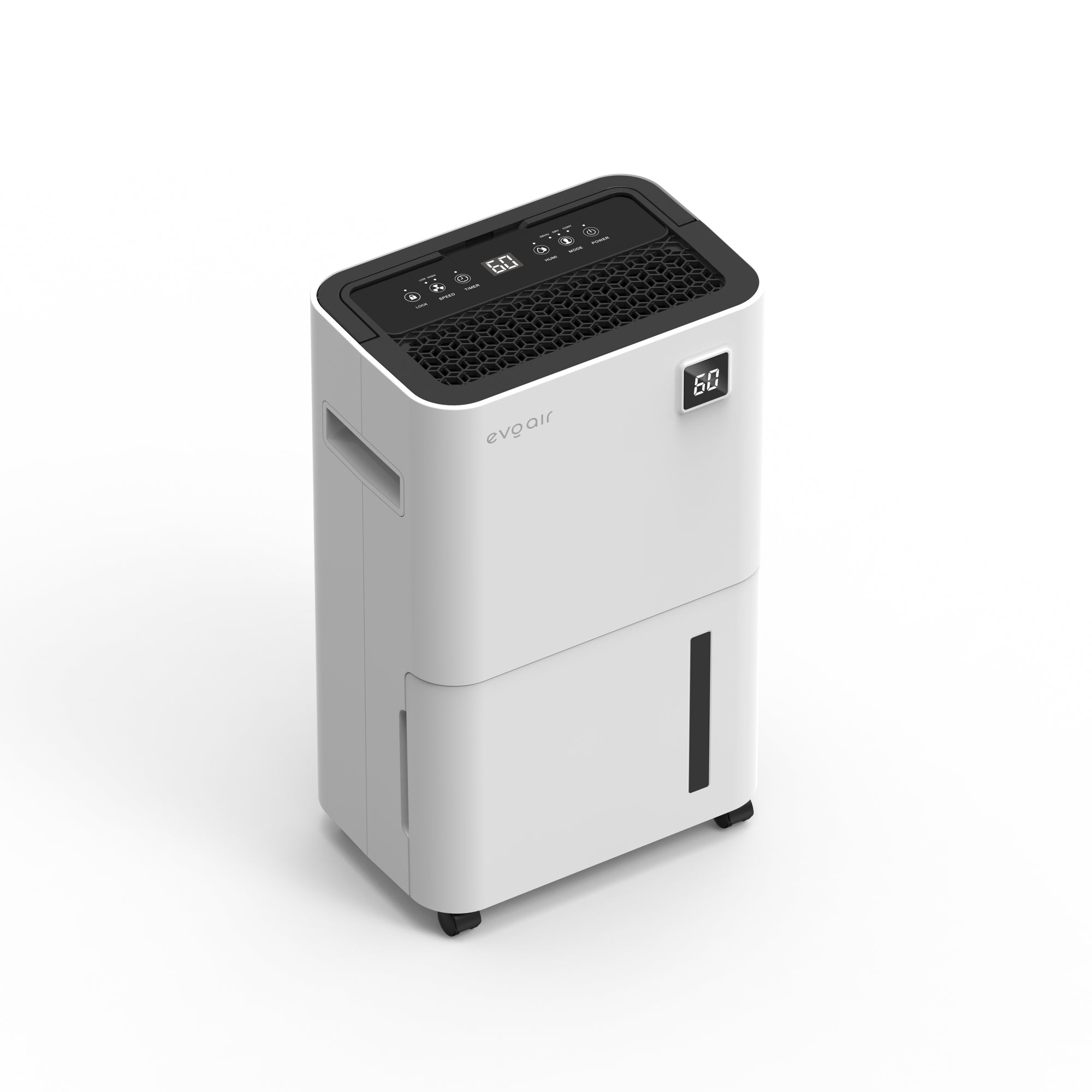 Dezumidificator Evoair, OptiDry 16, 16l/24h, Senzor de Umiditate, Functie Memorie, Uscare Rufe, Rezervor 2l, Display digital, Alb