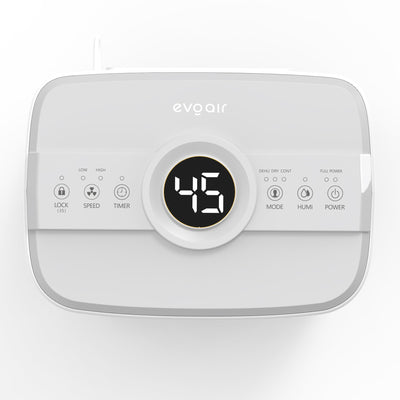 Dezumidificator Evoair Dryora 12, 12l/24h, Senzor de Umiditate, Dezumidifcare Continua, Uscare Rufe, Lumina Ambientala, Rezervor 1.6l, Alb - OVIX - Găsești soluții de încălzire, răcire și ventilare, toate integrate și controlabile dintr-o singură platformă.