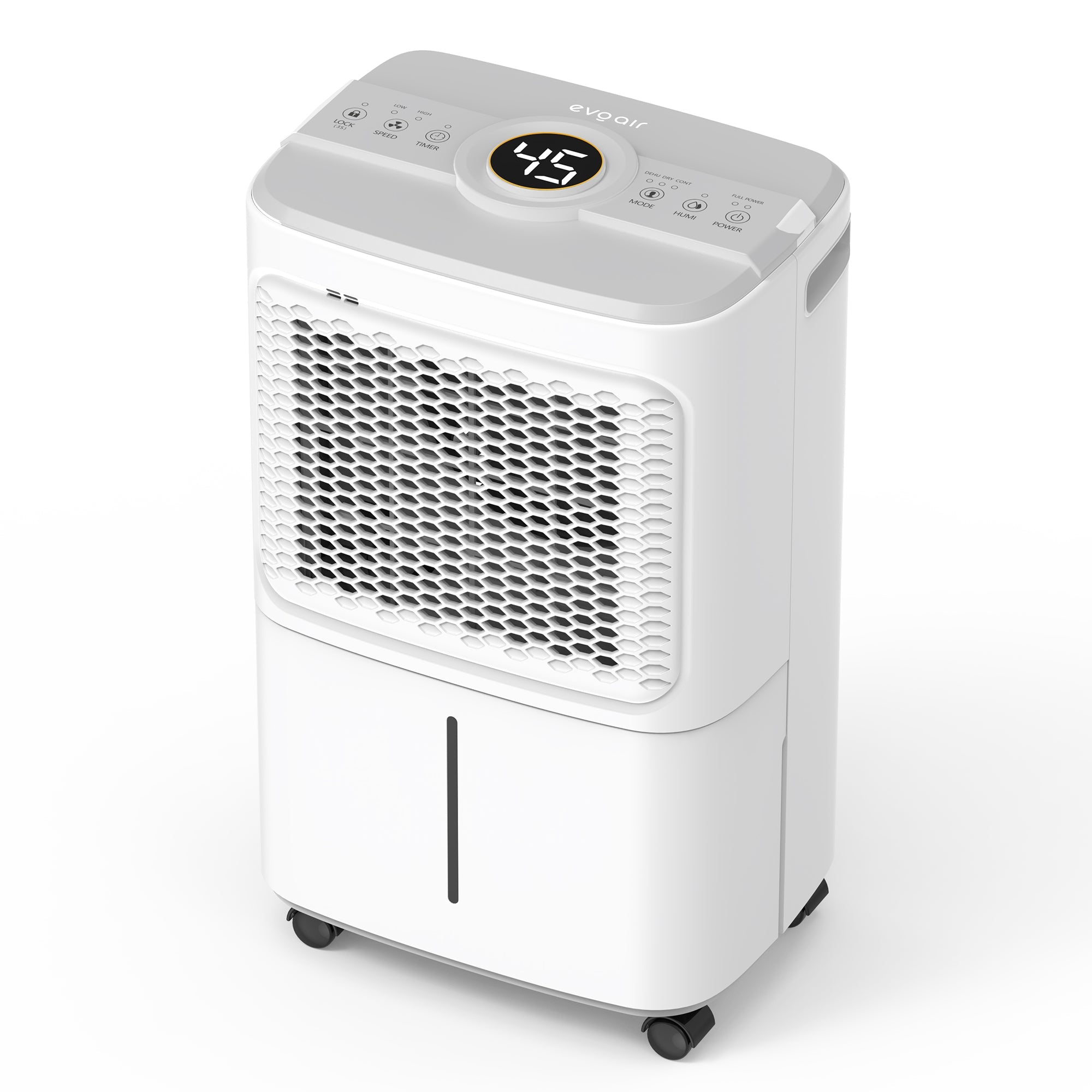 Dezumidificator Evoair Dryora 12, 12l/24h, Senzor de Umiditate, Dezumidifcare Continua, Uscare Rufe, Lumina Ambientala, Rezervor 1.6l, Alb