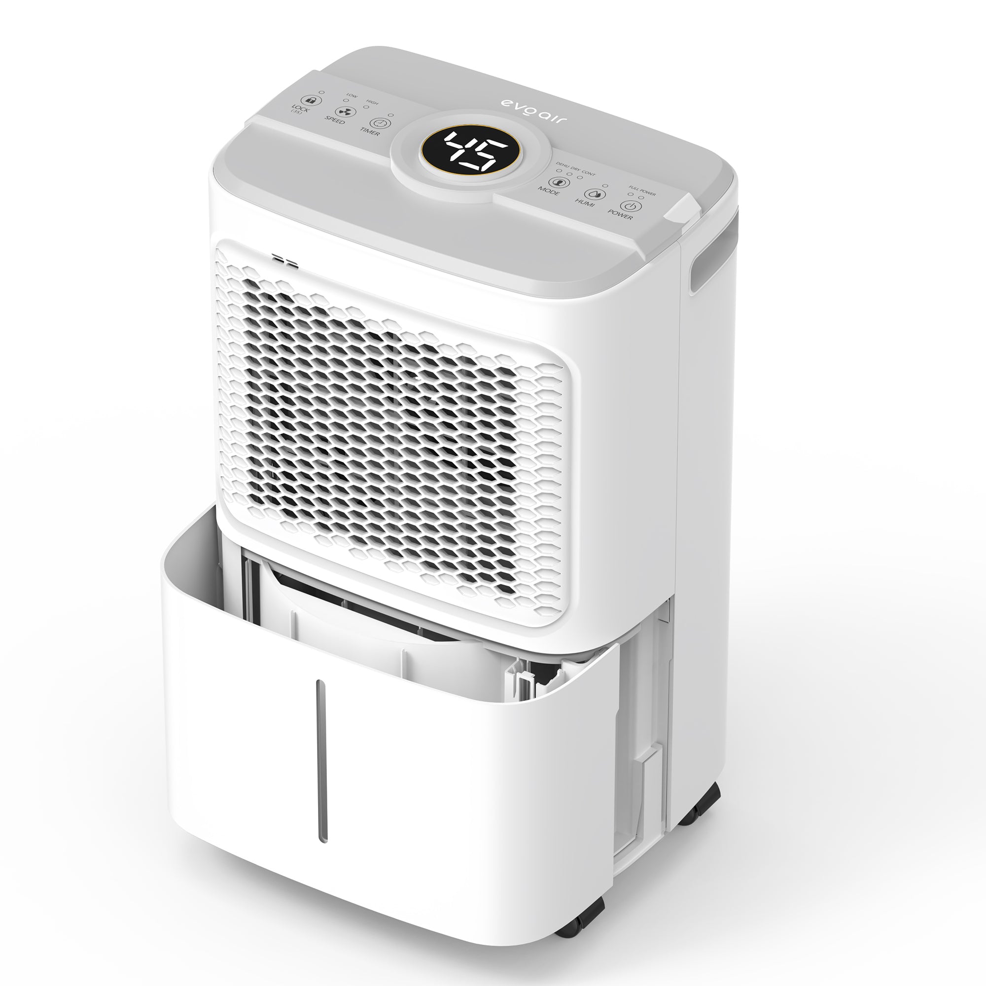 Dezumidificator Evoair Dryora 12, 12l/24h, Senzor de Umiditate, Dezumidifcare Continua, Uscare Rufe, Lumina Ambientala, Rezervor 1.6l, Alb - OVIX - Găsești soluții de încălzire, răcire și ventilare, toate integrate și controlabile dintr-o singură platformă.