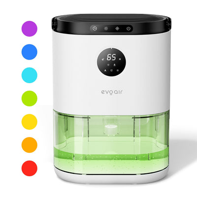 Dezumidificator aer Evoair HUMIX560, 560ml/24h, Silențios, Senzor de umiditate, 3 Moduri funcționare, Lumină Ambientală în 7 culori, Rezervor 2.3l, Alb - OVIX - Găsești soluții de încălzire, răcire și ventilare, toate integrate și controlabile dintr-o singură platformă.