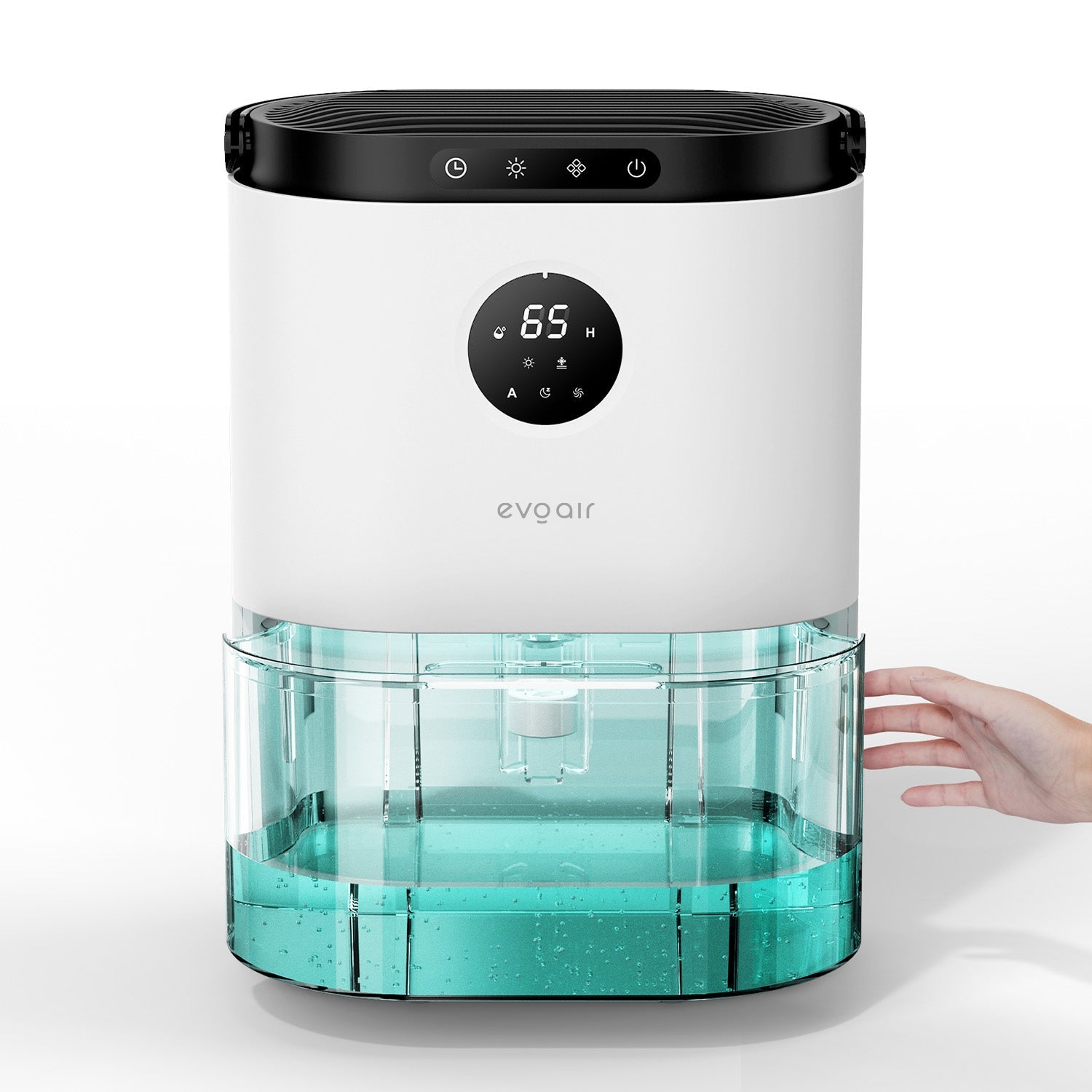 Dezumidificator aer Evoair HUMIX560, 560ml/24h, Silențios, Senzor de umiditate, 3 Moduri funcționare, Lumină Ambientală în 7 culori, Rezervor 2.3l, Alb - OVIX - Găsești soluții de încălzire, răcire și ventilare, toate integrate și controlabile dintr-o singură platformă.