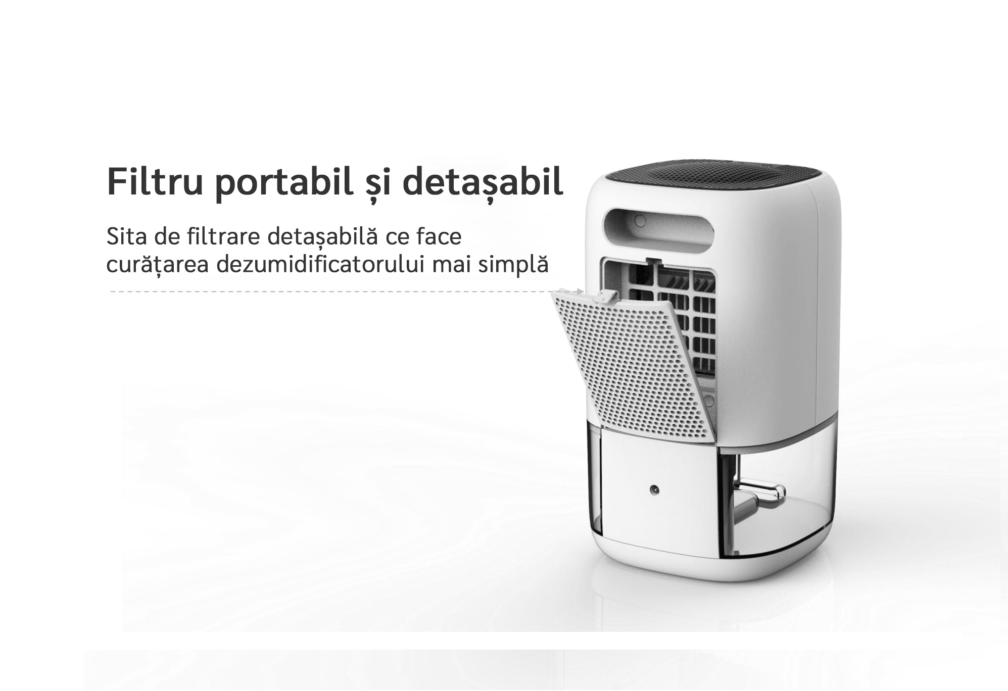 Dezumidificator aer Evoair HUMIX300, 300ml/24h, Silentios, Lumina Ambientală în 7 culori, Rezervor 1l, Alb - OVIX - Găsești soluții de încălzire, răcire și ventilare, toate integrate și controlabile dintr-o singură platformă.