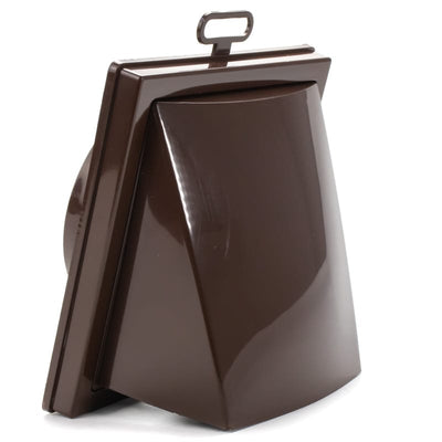 Grila ventilatie patrata cu clapeta antiretur, Diametru Ø125mm, exterior 150x150, ASA plastic Brown - OVIX - Găsești soluții de încălzire, răcire și ventilare, toate integrate și controlabile dintr-o singură platformă.