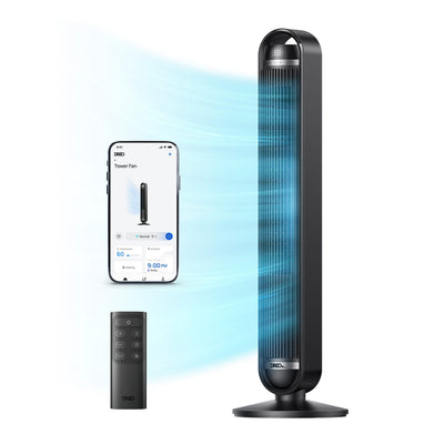 Ventilator Turn Smart DREO Cruiser DR-HTF011S, 9 viteze, 4 functii,106cm, HyperSilent 25dB ,oscilatie 90°, negru - OVIX - Găsești soluții de încălzire, răcire și ventilare, toate integrate și controlabile dintr-o singură platformă.