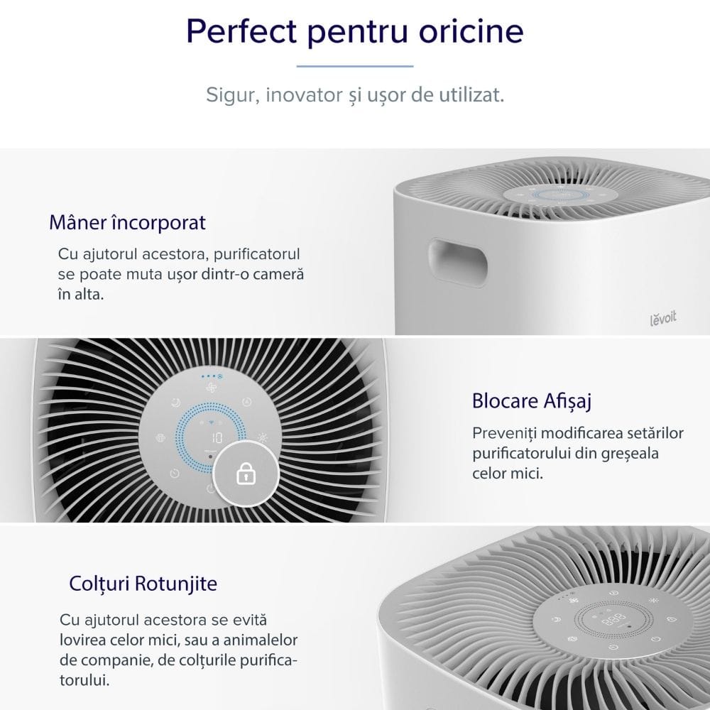 Purificator de aer Smart Levoit Core 600S Wi-Fi, Filtru 3 in 1 True HEPA, Senzor Calitate Aer, Mod Auto, Alexa, Google Home, Panou Comanda Touch Screen, Control Remote, Alb - OVIX - Găsești soluții de încălzire, răcire și ventilare, toate integrate și controlabile dintr-o singură platformă.