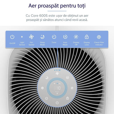 Purificator de aer Smart Levoit Core 600S Wi-Fi, Filtru 3 in 1 True HEPA, Senzor Calitate Aer, Mod Auto, Alexa, Google Home, Panou Comanda Touch Screen, Control Remote, Alb - OVIX - Găsești soluții de încălzire, răcire și ventilare, toate integrate și controlabile dintr-o singură platformă.