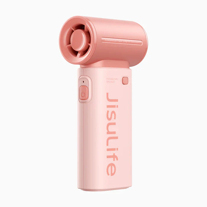 Ventilator portabil de mână JISULIFE, Life9, autonomie 2-12h, baterie 3600mAh, 5 viteze, încărcare rapidă, Roz