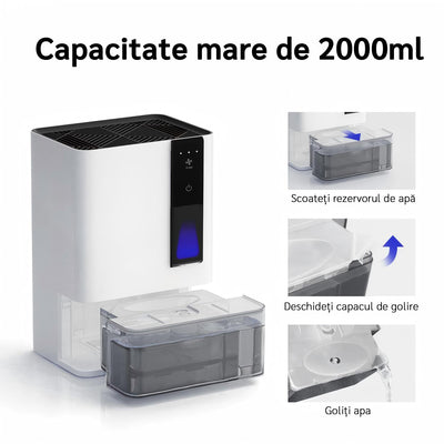 Dezumidificator Evoair HIDRY PLUS, 900ml/24h, Lumina ambientala in 7 culori, Rezervor 1.9l, 3 Viteze, Functie Auto Dezghetare, Alb - OVIX - Găsești soluții de încălzire, răcire și ventilare, toate integrate și controlabile dintr-o singură platformă.