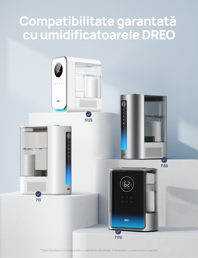 Filtru HPA017 pentru umidificatorul Dreo 813S Smart HHM013S (Set 3 buc) - OVIX - Găsești soluții de încălzire, răcire și ventilare, toate integrate și controlabile dintr-o singură platformă.