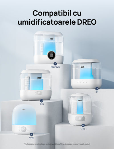 Filtru HPA020 pentru umidificatorul Dreo 420S Smart HHM010S (Set 3 buc) - OVIX - Găsești soluții de încălzire, răcire și ventilare, toate integrate și controlabile dintr-o singură platformă.