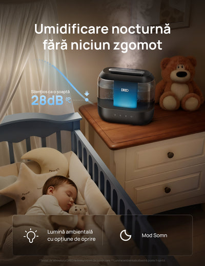 Umidificator Dreo 311S Smart, Wifi, Rezervor 4L,Capacitate de umidificare 250 ml/h, Ceata Rece, Autonomie 36 ore, Aromaterapie, Negru - OVIX - Găsești soluții de încălzire, răcire și ventilare, toate integrate și controlabile dintr-o singură platformă.