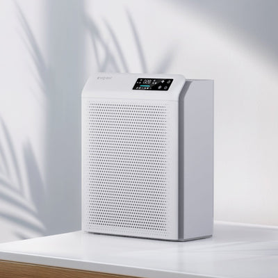 Purificator de aer Evoair HOMI P300, CADR 300m³/h, WI-FI, Filtru True Hepa, Mod Auto, Lampa UV, Ionizare, 6 Moduri Functionare, Senzor Calitate Aer, Alb - OVIX - Găsești soluții de încălzire, răcire și ventilare, toate integrate și controlabile dintr-o singură platformă.
