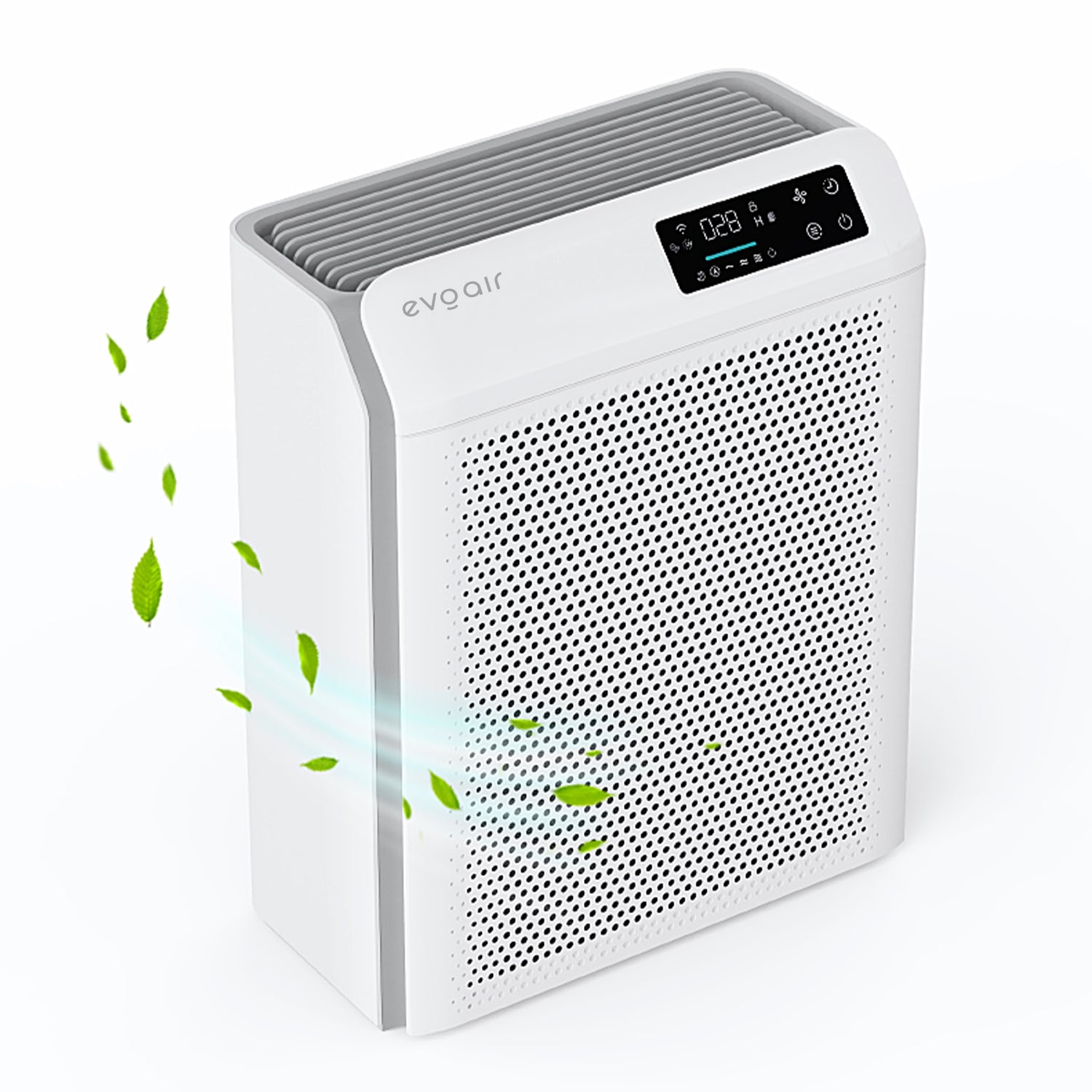 Purificator de aer Evoair HOMI P300, CADR 300m³/h, WI-FI, Filtru True Hepa, Mod Auto, Lampa UV, Ionizare, 6 Moduri Functionare, Senzor Calitate Aer, Alb