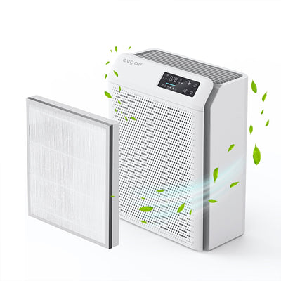 Purificator de aer Evoair HOMI P300, CADR 300m³/h, WI-FI, Filtru True Hepa, Mod Auto, Lampa UV, Ionizare, 6 Moduri Functionare, Senzor Calitate Aer, Alb - OVIX - Găsești soluții de încălzire, răcire și ventilare, toate integrate și controlabile dintr-o singură platformă.