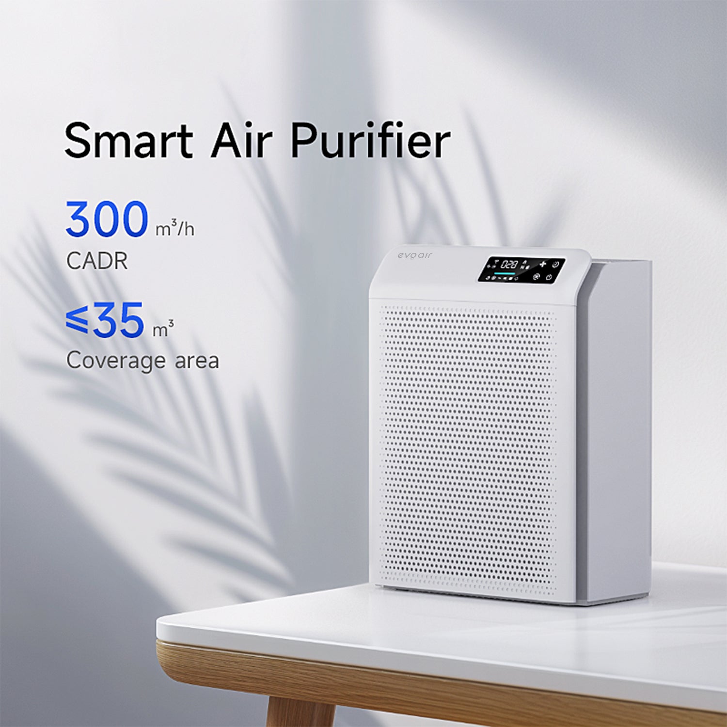 Purificator de aer Evoair HOMI P300, CADR 300m³/h, WI-FI, Filtru True Hepa, Mod Auto, Lampa UV, Ionizare, 6 Moduri Functionare, Senzor Calitate Aer, Alb - OVIX - Găsești soluții de încălzire, răcire și ventilare, toate integrate și controlabile dintr-o singură platformă.