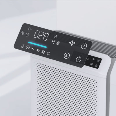 Purificator de aer Evoair HOMI P300, CADR 300m³/h, WI-FI, Filtru True Hepa, Mod Auto, Lampa UV, Ionizare, 6 Moduri Functionare, Senzor Calitate Aer, Alb - OVIX - Găsești soluții de încălzire, răcire și ventilare, toate integrate și controlabile dintr-o singură platformă.