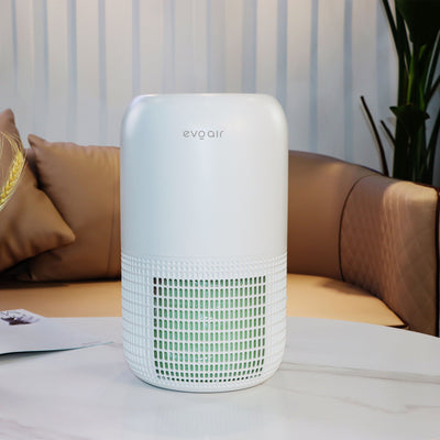 Purificator de aer Evoair, Yuvo, Lampă UV-C, Filtru 3in1, True Hepa, Carbon Activ, Pre-filtru, 4 viteze, Funcție Polen/Animale, Mod Noapte, Blocare Ecran, Lumină Ambientală, Alb - OVIX - Găsești soluții de încălzire, răcire și ventilare, toate integrate și controlabile dintr-o singură platformă.