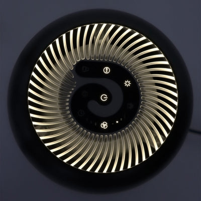 Purificator de aer Evoair, YuvoSpin, Lampă UV-C, Filtru 3in1, True Hepa, Carbon Activ, Pre-filtru, 4 viteze, Funcție Polen/Animale, Mod Noapte, Blocare Ecran, Lumină Ambientală, Negru - OVIX - Găsești soluții de încălzire, răcire și ventilare, toate integrate și controlabile dintr-o singură platformă.