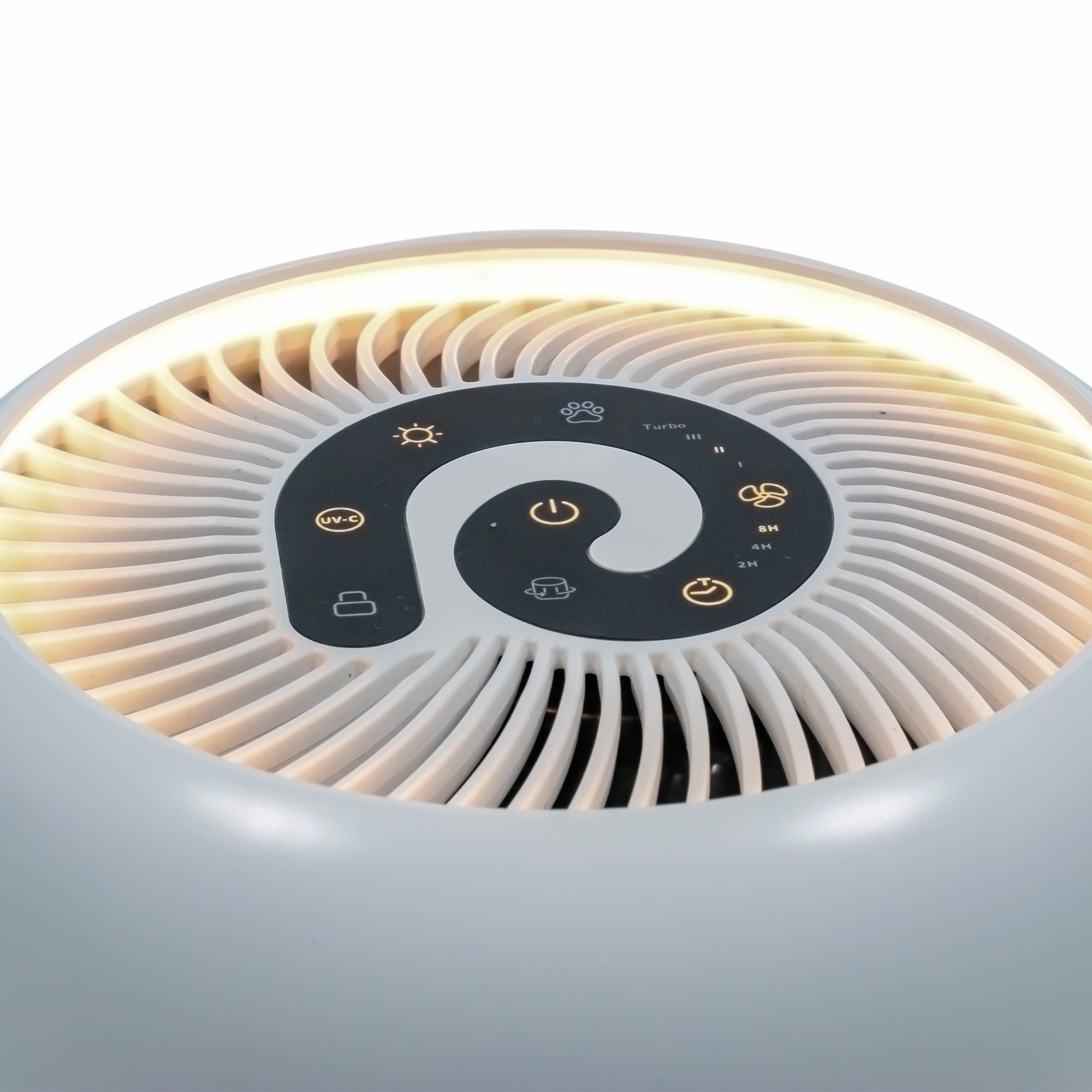 Purificator de aer Evoair, YuvoSpin, Lampă UV-C, Filtru 3in1, True Hepa, Carbon Activ, Pre-filtru, 4 viteze, Funcție Polen/Animale, Mod Noapte, Blocare Ecran, Lumină Ambientală, Alb - OVIX - Găsești soluții de încălzire, răcire și ventilare, toate integrate și controlabile dintr-o singură platformă.