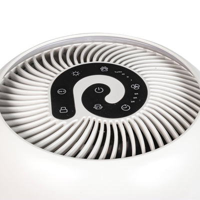 Purificator de aer Evoair, YuvoSpin, Lampă UV-C, Filtru 3in1, True Hepa, Carbon Activ, Pre-filtru, 4 viteze, Funcție Polen/Animale, Mod Noapte, Blocare Ecran, Lumină Ambientală, Alb - OVIX - Găsești soluții de încălzire, răcire și ventilare, toate integrate și controlabile dintr-o singură platformă.