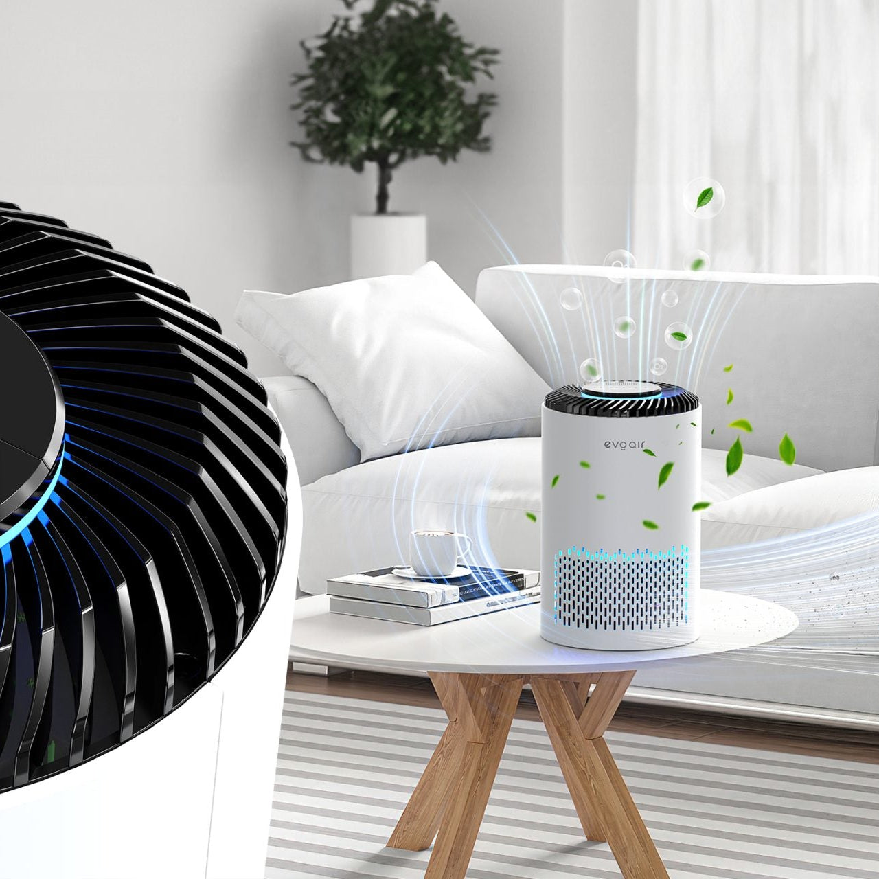 Purificator de aer Evoair Zuno, Filtru 3 in 1 True HEPA, Carbon Activ, Lampă UV, 3 viteze, Mod Noapte, Aromaterapie, Lumină Ambientală, Timer, Alb - OVIX - Găsești soluții de încălzire, răcire și ventilare, toate integrate și controlabile dintr-o singură platformă.