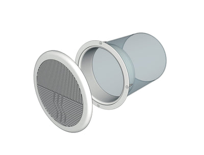 Grila ventilatie rotunda design Ø125mm, exterior Ø165mm, plastic Alb - OVIX - Găsești soluții de încălzire, răcire și ventilare, toate integrate și controlabile dintr-o singură platformă.
