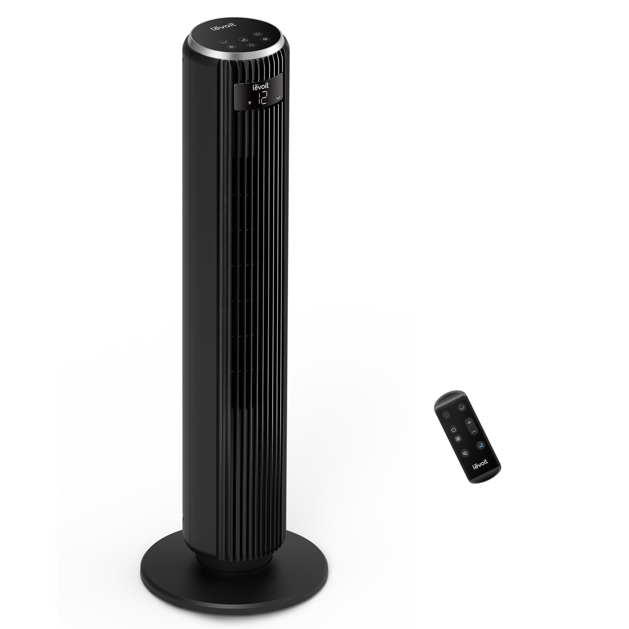 Ventilator turn Levoit, 92cm, 5 viteze, 4 moduri de funcționare, foarte silențios, telecomandă, negru
