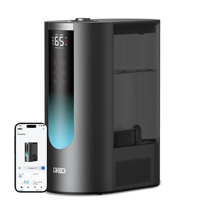 Umidificator aer Dreo 813S Smart, Rezervor 6l, 500ml/h, Ceață caldă și rece, 3 trepte umidificare, Senzor umiditate, Indicator Umiditate, Duză de Ceață, Mod Auto, Aromaterapie, Negru - OVIX - Găsești soluții de încălzire, răcire și ventilare, toate integrate și controlabile dintr-o singură platformă.