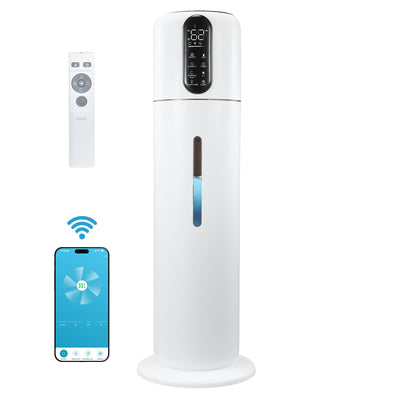 Umidificator Evoair STEAMIX8500 Smart, Wifi, Rezervor 8.5L, Capacitate de umidificare 300ml/h, Senzor umiditate, Mod Auto, Autonomie 28 ore, Lampă UVA, Aromaterapie, Indicator umiditate și temperatură, Telecomandă, Alb - OVIX - Găsești soluții de încălzire, răcire și ventilare, toate integrate și controlabile dintr-o singură platformă.