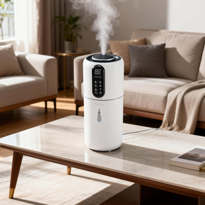 Umidificator Evoair STEAMIX3800 Smart, Wifi, Rezervor 3.8L, Capacitate de umidificare 300ml/h, Senzor umiditate, Mod Auto, Autonomie 13 ore, Lampă UVA, Aromaterapie, Indicator umiditate și temperatură, Telecomandă, Alb - OVIX - Găsești soluții de încălzire, răcire și ventilare, toate integrate și controlabile dintr-o singură platformă.