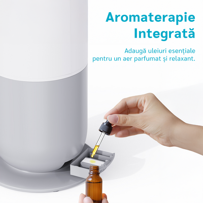 Umidificator aer Evoair Umio, Lampa UV, 3 trepte umidificare, Indicator Umiditate, Duză de Ceață, Aromaterapie, Telecomandă, Alb - OVIX - Găsești soluții de încălzire, răcire și ventilare, toate integrate și controlabile dintr-o singură platformă.