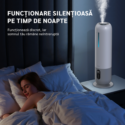Umidificator aer Evoair Umio, Lampa UV, 3 trepte umidificare, Indicator Umiditate, Duză de Ceață, Aromaterapie, Telecomandă, Alb - OVIX - Găsești soluții de încălzire, răcire și ventilare, toate integrate și controlabile dintr-o singură platformă.