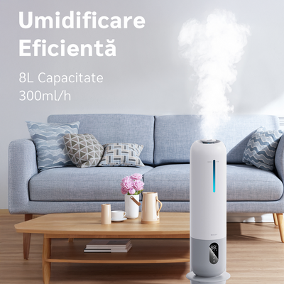 Umidificator aer Evoair Umio, Lampa UV, 3 trepte umidificare, Indicator Umiditate, Duză de Ceață, Aromaterapie, Telecomandă, Alb - OVIX - Găsești soluții de încălzire, răcire și ventilare, toate integrate și controlabile dintr-o singură platformă.