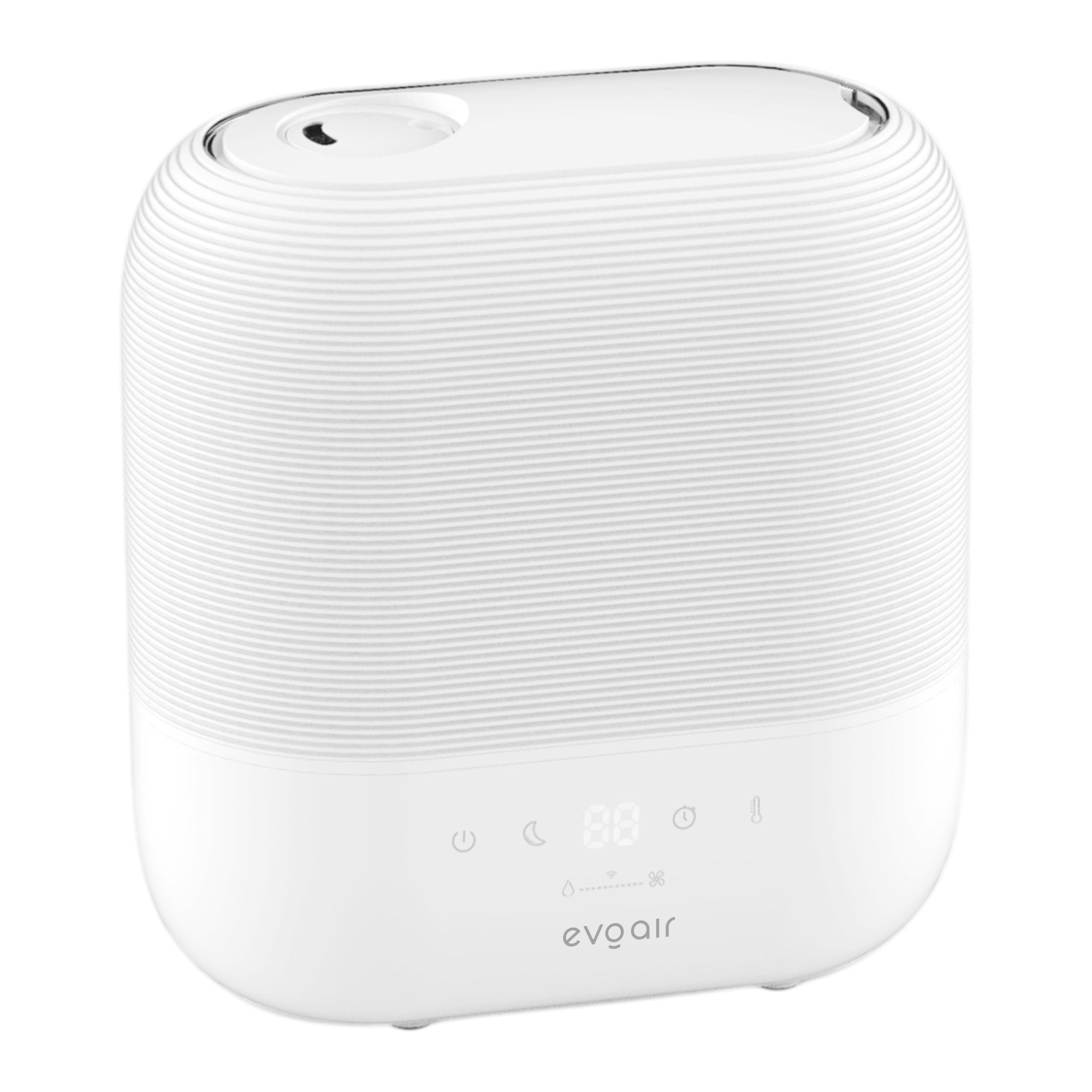 Umidificator Evoair UMIVA 4700 Smart, Wifi, Rezervor 4.8L, Capacitate de umidificare 400ml/h, Senzor umiditate, Mod Auto, Autonomie ≥9.5 ore, Aromateriapie, Indicator umiditate și temperatură, Alb