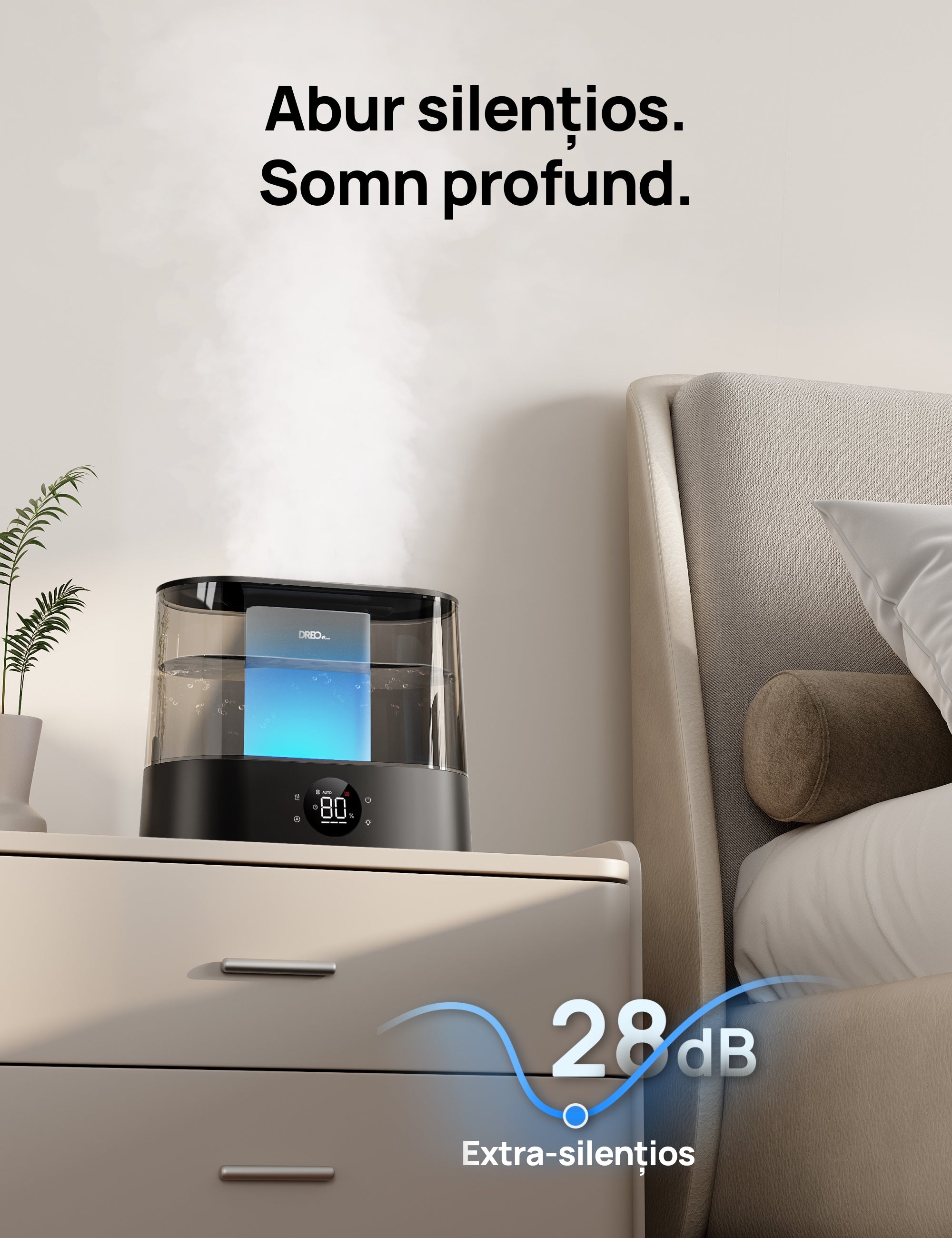 Umidificator aer Dreo 420S Smart, Rezervor 4l, 250ml/h, 3 trepte umidificare, Senzor de Umiditate, Indicator Umiditate,Mod Auto, Aromaterapie, Negru - OVIX - Găsești soluții de încălzire, răcire și ventilare, toate integrate și controlabile dintr-o singură platformă.