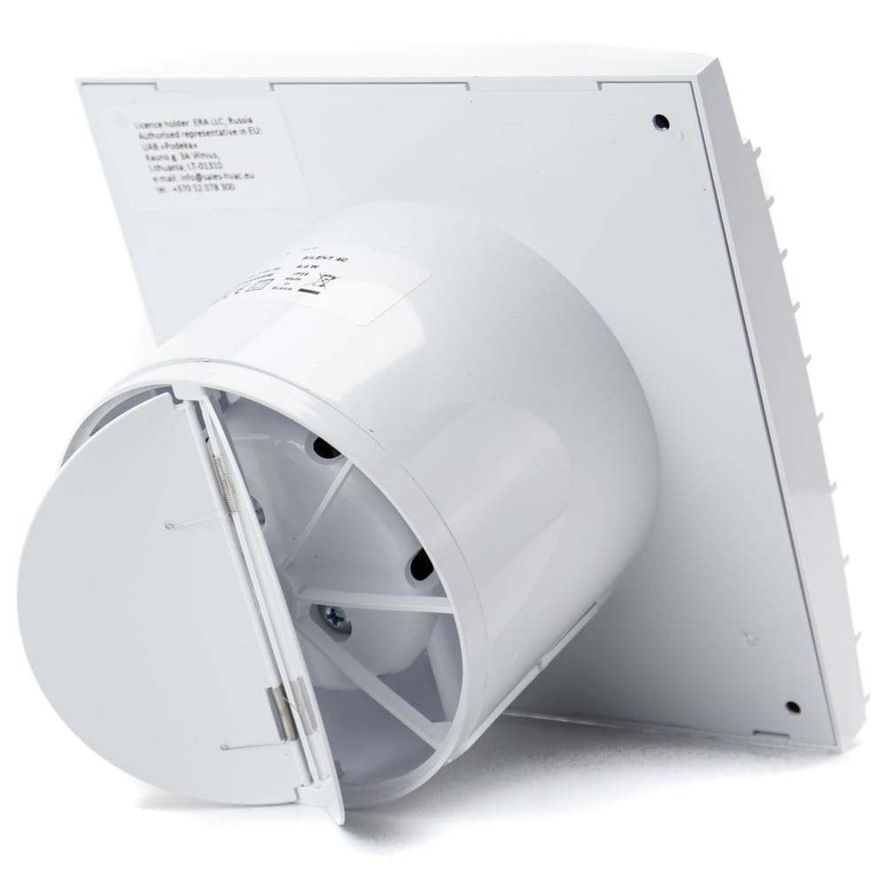 Ventilator baie SILENT 4C MRH, Super Silent, Timer, Fotocelula, Senzor de umiditate, Clapeta antiretur, Motor Long Life 40000h, Debit 90mc/h, Ø100mm
