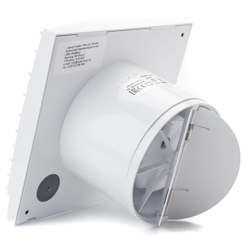 Ventilator baie SILENT 4C MRH, Super Silent, Timer, Fotocelula, Senzor de umiditate, Clapeta antiretur, Motor Long Life 40000h, Debit 90mc/h, Ø100mm