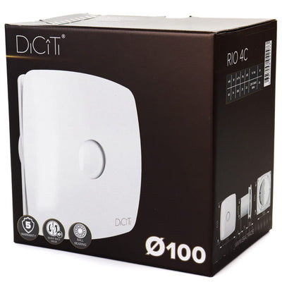 Ventilator de baie RIO 4C MR, Debit 100 m3/h, Ø98, Clapeta antiretur, Fusion Logic 1.0, Timer, Garantie 5 Ani - OVIX - Găsești soluții de încălzire, răcire și ventilare, toate integrate și controlabile dintr-o singură platformă.