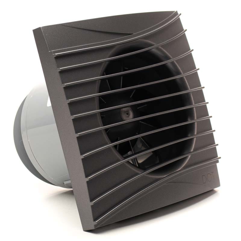 Ventilator baie SILENT 5C, Super Silent, Clapeta antiretur, Motor Long Life 40000h, Debit 180mc/h, Ø125mm, Dark Gray Metal