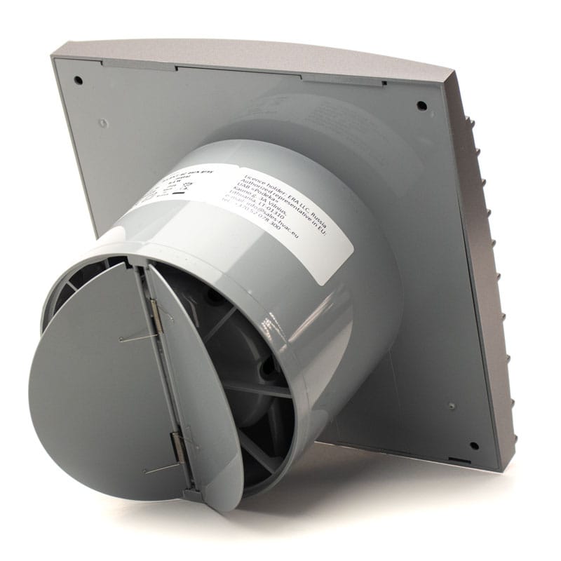 Ventilator baie SILENT 5C, Super Silent, Clapeta antiretur, Motor Long Life 40000h, Debit 180mc/h, Ø125mm, Dark Gray Metal