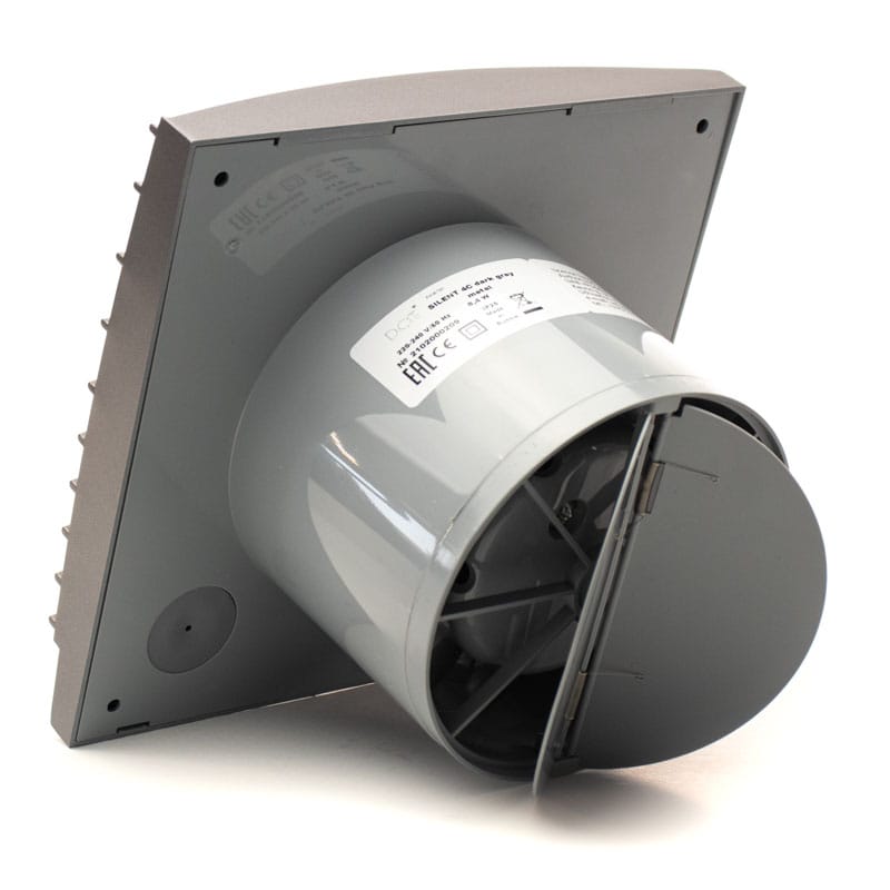 Ventilator baie SILENT 5C, Super Silent, Clapeta antiretur, Motor Long Life 40000h, Debit 180mc/h, Ø125mm, Dark Gray Metal