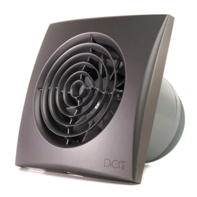 Ventilator baie AURA 4C Silent, Clapeta antiretur, Garantie 2 ani, Motor Long Life 40000h, Debit 90mc/h, Ø100mm, Dark Gray Metal - OVIX - Găsești soluții de încălzire, răcire și ventilare, toate integrate și controlabile dintr-o singură platformă.