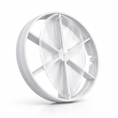 Ventilator baie dRim Ø100 S, Super Silent, Debit 93 m3/h, Panou sticla schimbabil, clapeta antiretur, Garantie 2 ani, Alb Matt - OVIX - Găsești soluții de încălzire, răcire și ventilare, toate integrate și controlabile dintr-o singură platformă.