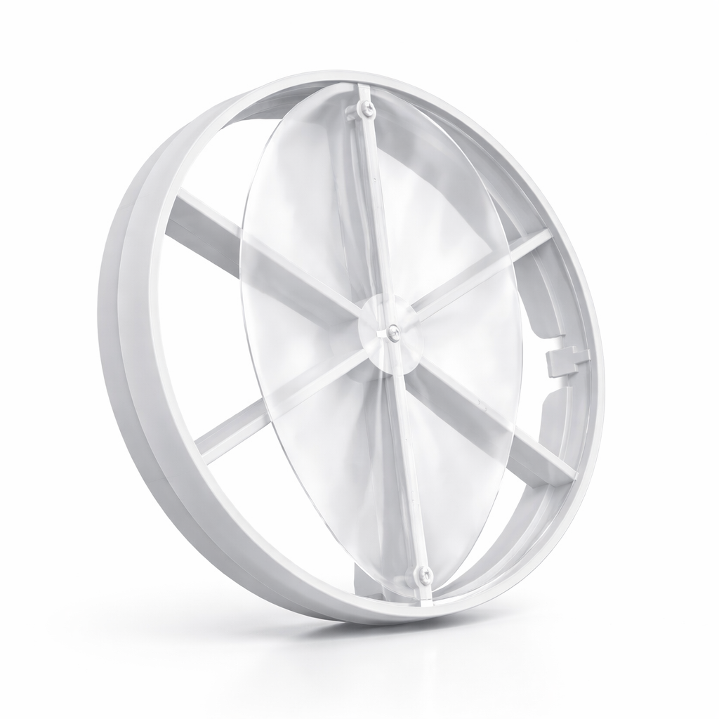 Ventilator baie dRim Ø100 TS, Super Silent, Timer, Debit 93 m3/h, Panou sticla schimbabil, clapeta antiretur, Garantie 2 ani, Alb - OVIX - Găsești soluții de încălzire, răcire și ventilare, toate integrate și controlabile dintr-o singură platformă.