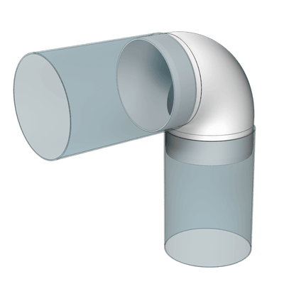 Cot din PVC pentru tubulatură Ø75 mm, unghi 90° cu etansare - OVIX - Găsești soluții de încălzire, răcire și ventilare, toate integrate și controlabile dintr-o singură platformă.