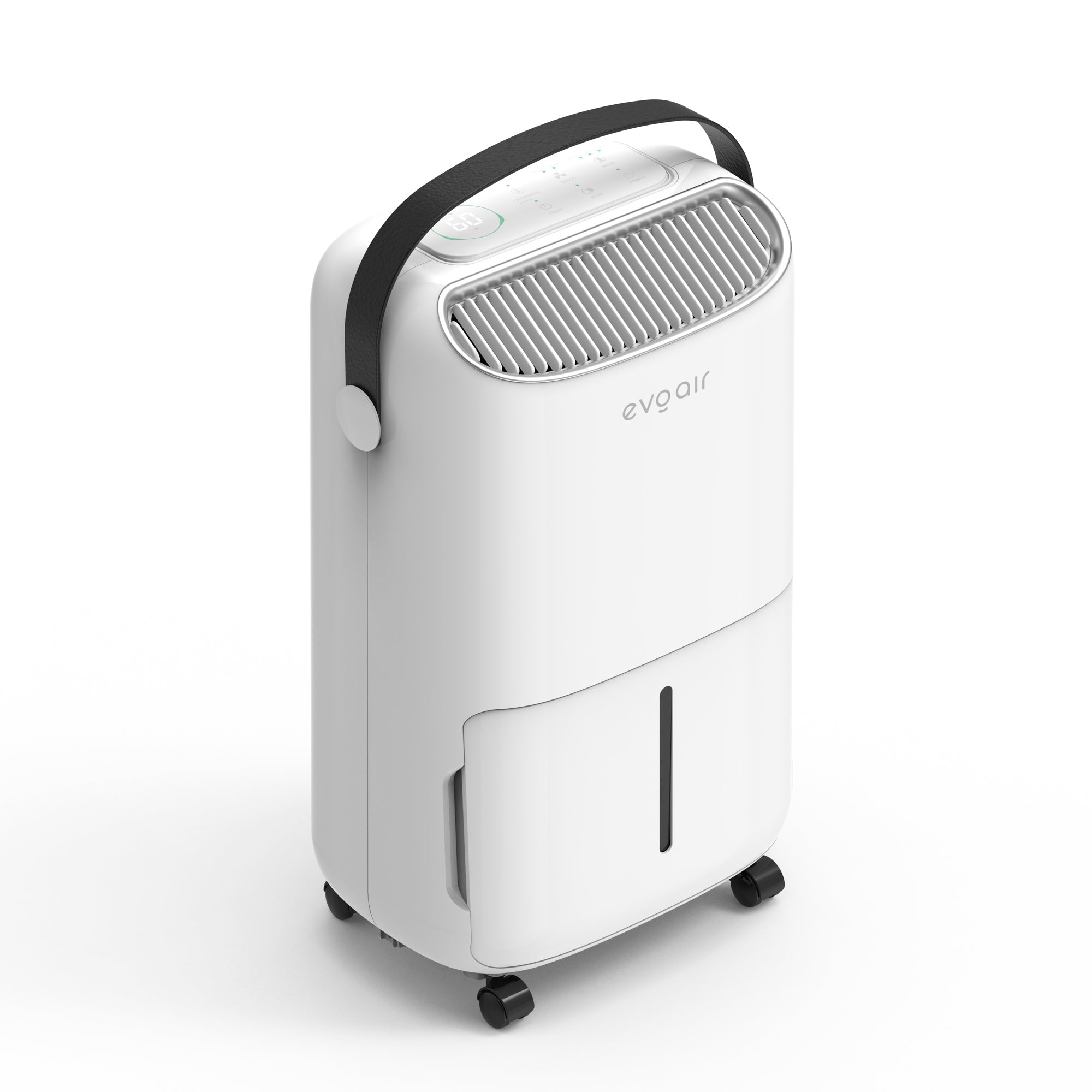 Dezumidificator Evoair, NovaDry 12 Smart, 12l/24h, Senzor de Umiditate, Functie Ionizare, Uscare Rufe, Rezervor 2.5l, Lampa UVC, Alb, Curea Neagra