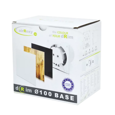 Ventilator baie dRim Ø100 S, Super Silent, Debit 93 m3/h, Panou sticla schimbabil, clapeta antiretur, Garantie 2 ani, Alb - OVIX - Găsești soluții de încălzire, răcire și ventilare, toate integrate și controlabile dintr-o singură platformă.