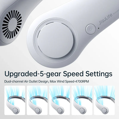 Ventilator portabil de gât JISULIFE Life3, autonomie 3-16h, baterie 4000mAh, 3 viteze, încărcare rapidă, Negru - OVIX - Găsești soluții de încălzire, răcire și ventilare, toate integrate și controlabile dintr-o singură platformă.