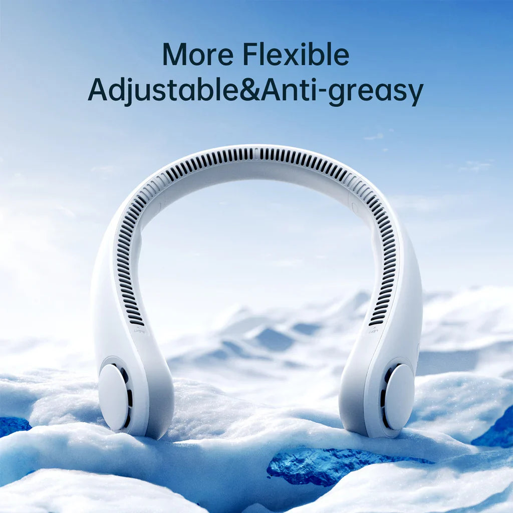 Ventilator portabil de gât JISULIFE Life3, autonomie 3-16h, baterie 4000mAh, 3 viteze, încărcare rapidă, Albastru